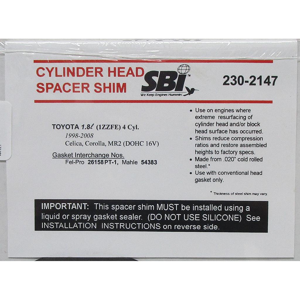Cylinder Haed Spacer Shim compatible With : 1998 Toyota Corolla, 2003-2207 Matrix L4, 1.8L / 1794c.c., DOHC 16 Valve, 2000-2004 Celica L4, 1.8L / 1794c.c., DOHC 16 Valve